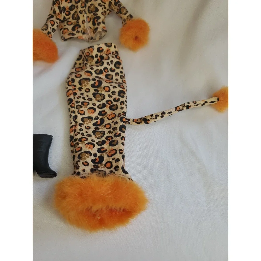 2002 Masqerade Party Barbie Vintage Leopard Cheetah Print Cat Costume Orange Fur